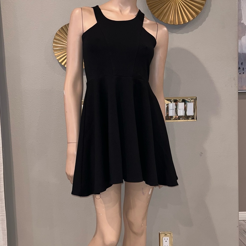 Black flowy skater dress